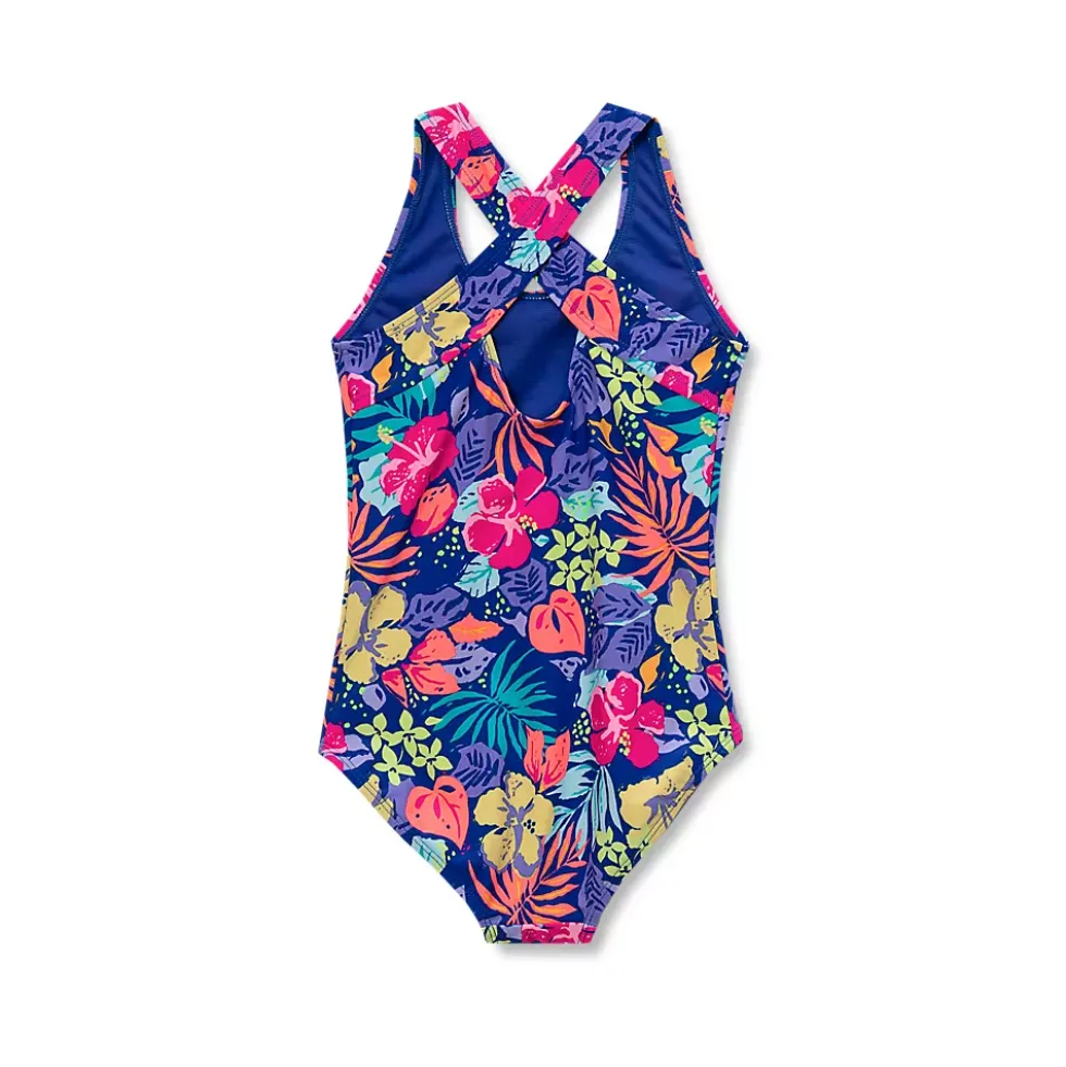 Girls Chlorine Resistant One Piece Swimsuit