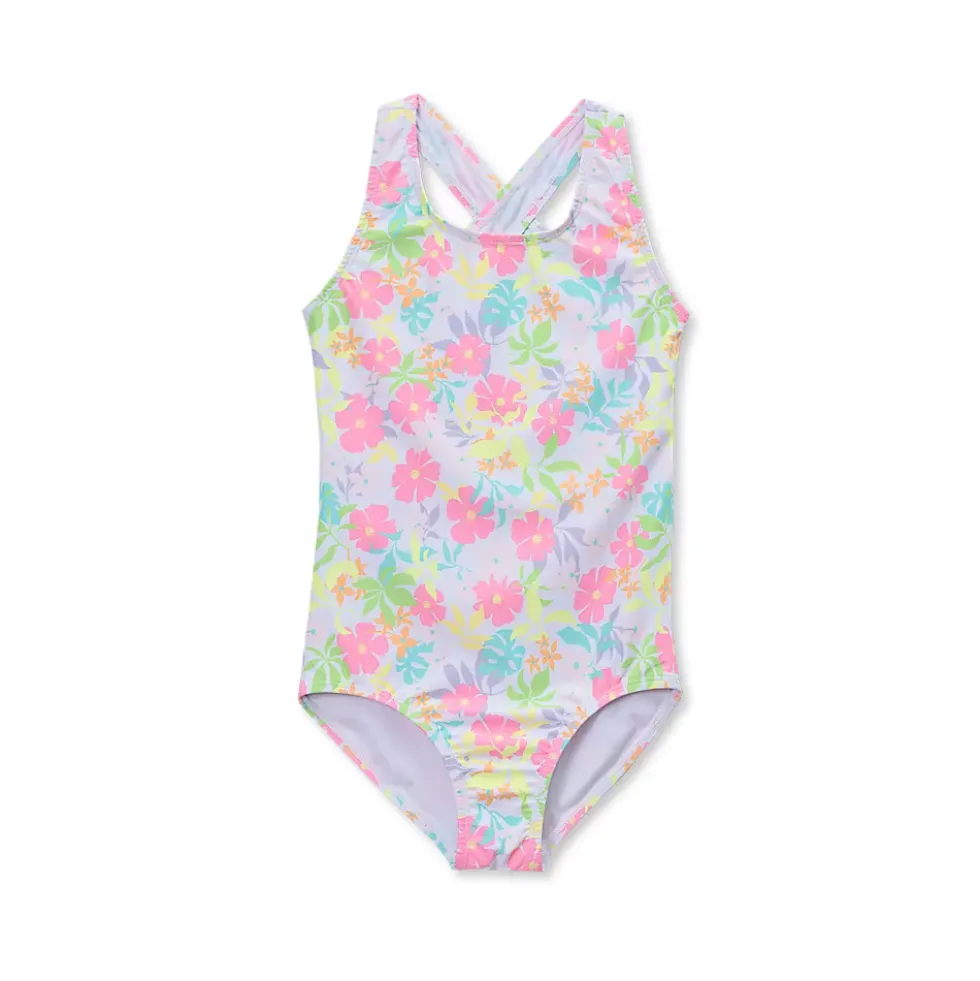 Girls Chlorine Resistant One Piece Swimsuit