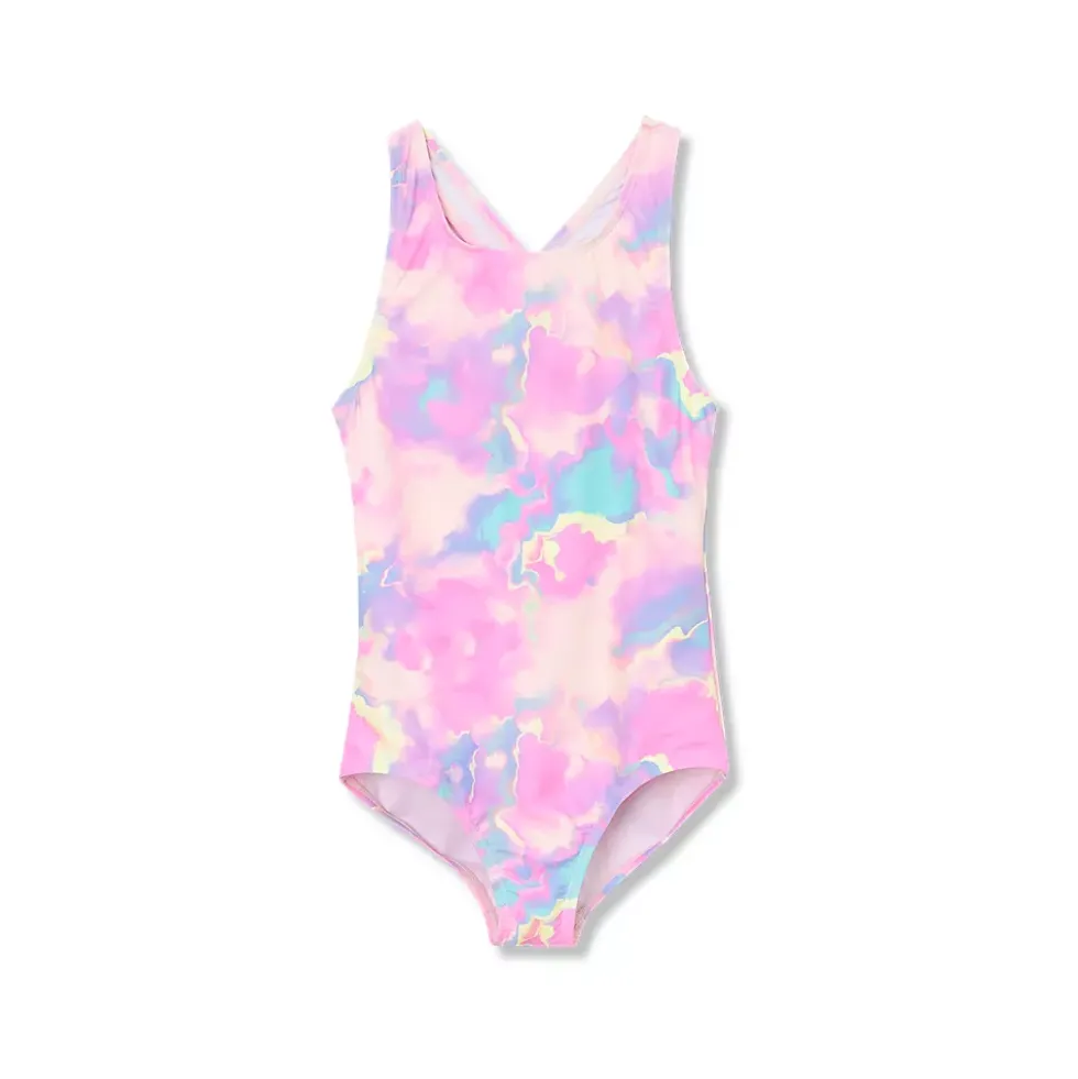Girls Chlorine Resistant One Piece Swimsuit