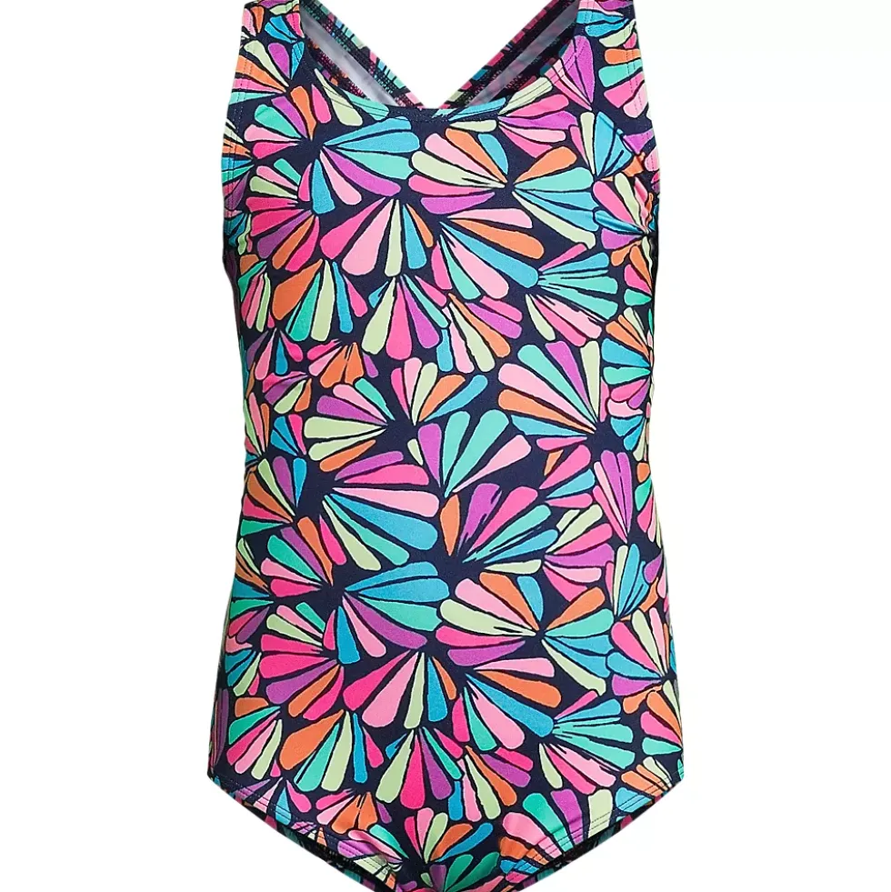 Girls Chlorine Resistant One Piece UPF 50 Swimsuit