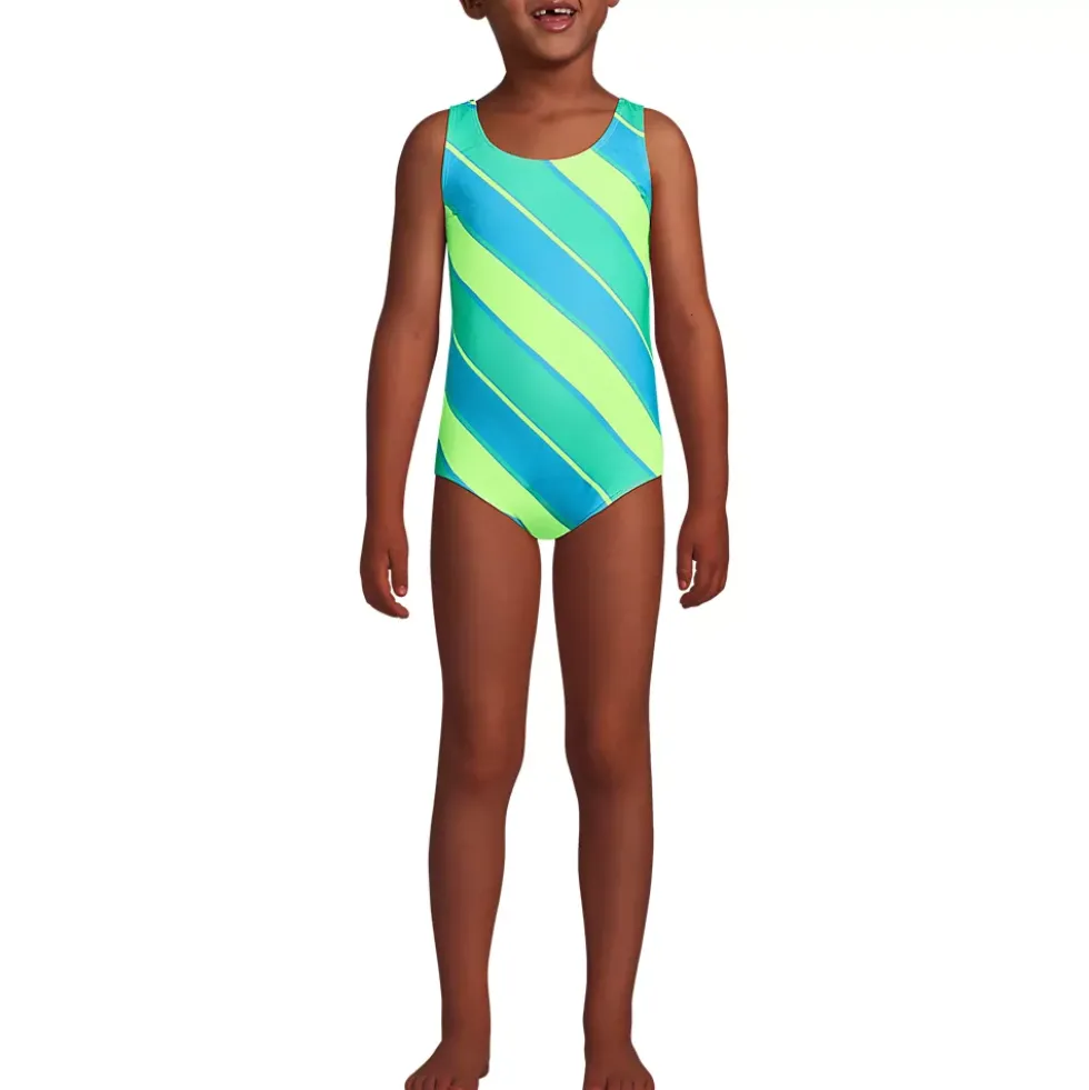 Girls Chlorine Resistant One Piece UPF 50 Swimsuit