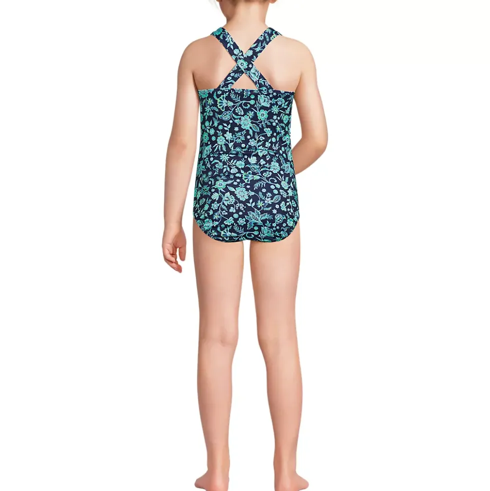 Girls Chlorine Resistant One Piece UPF 50 Swimsuit