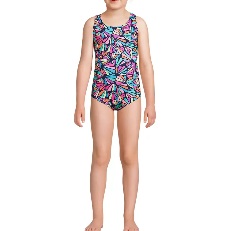 Girls Chlorine Resistant One Piece UPF 50 Swimsuit