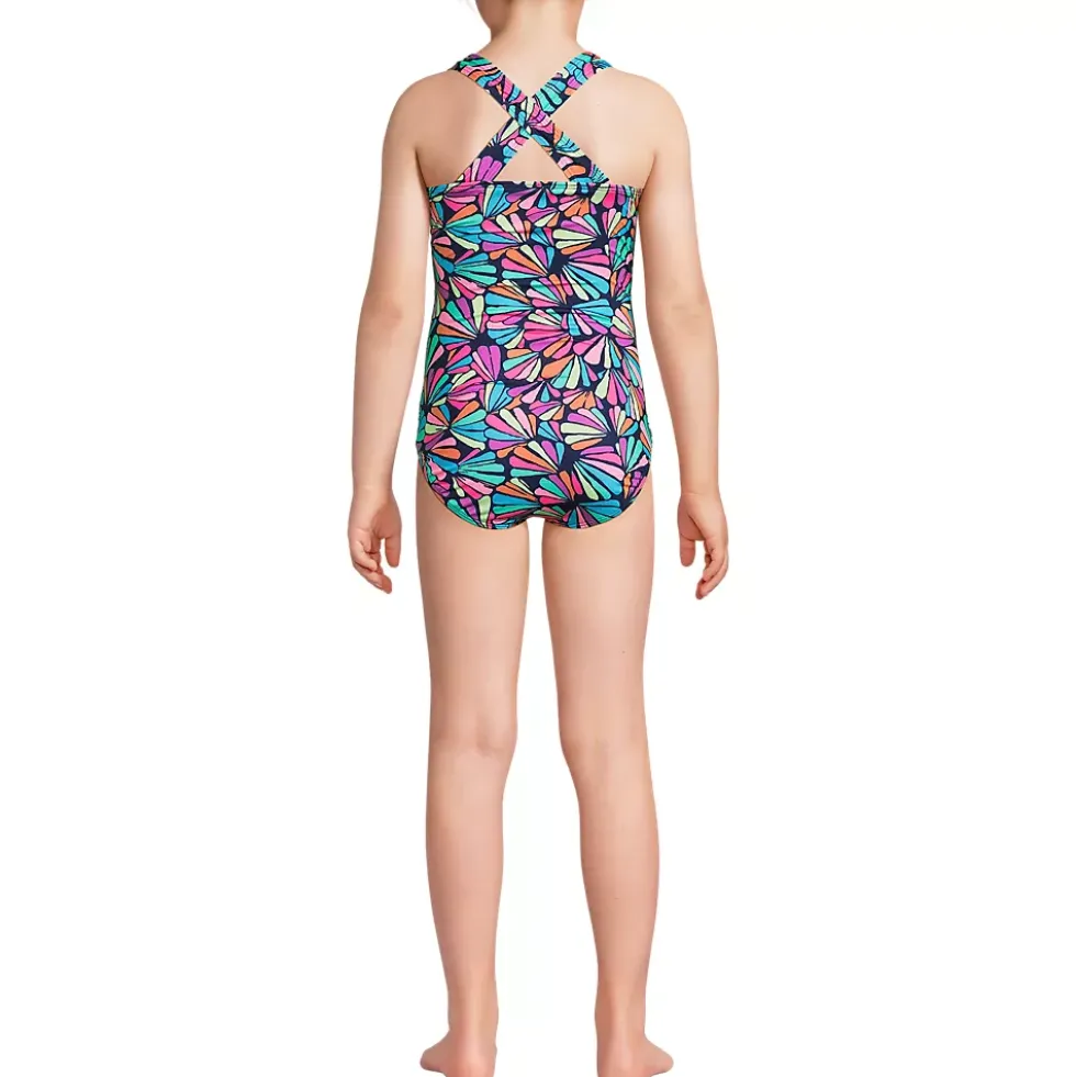 Girls Chlorine Resistant One Piece UPF 50 Swimsuit