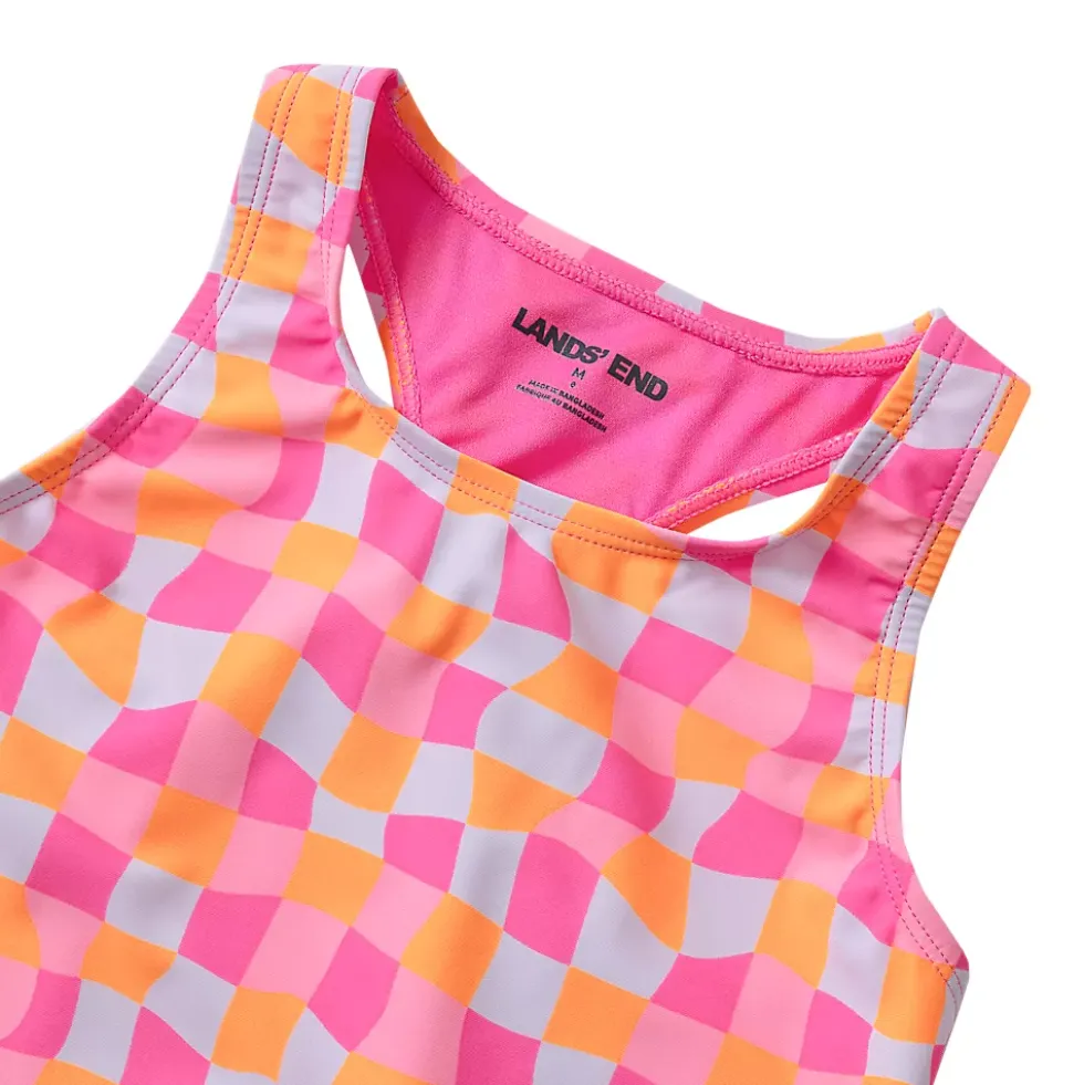 Girls Chlorine Resistant Racer Back Tankini Swim Top