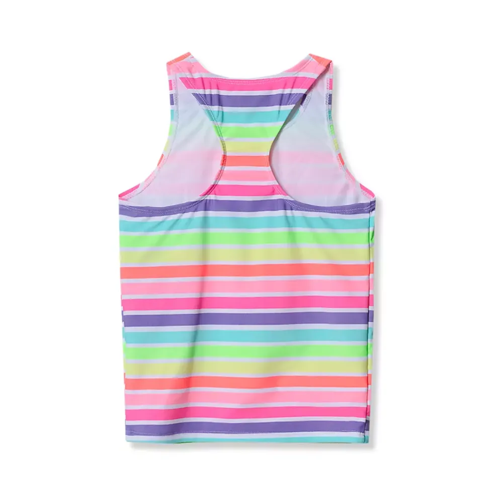 Girls Chlorine Resistant Racer Back Tankini Swim Top