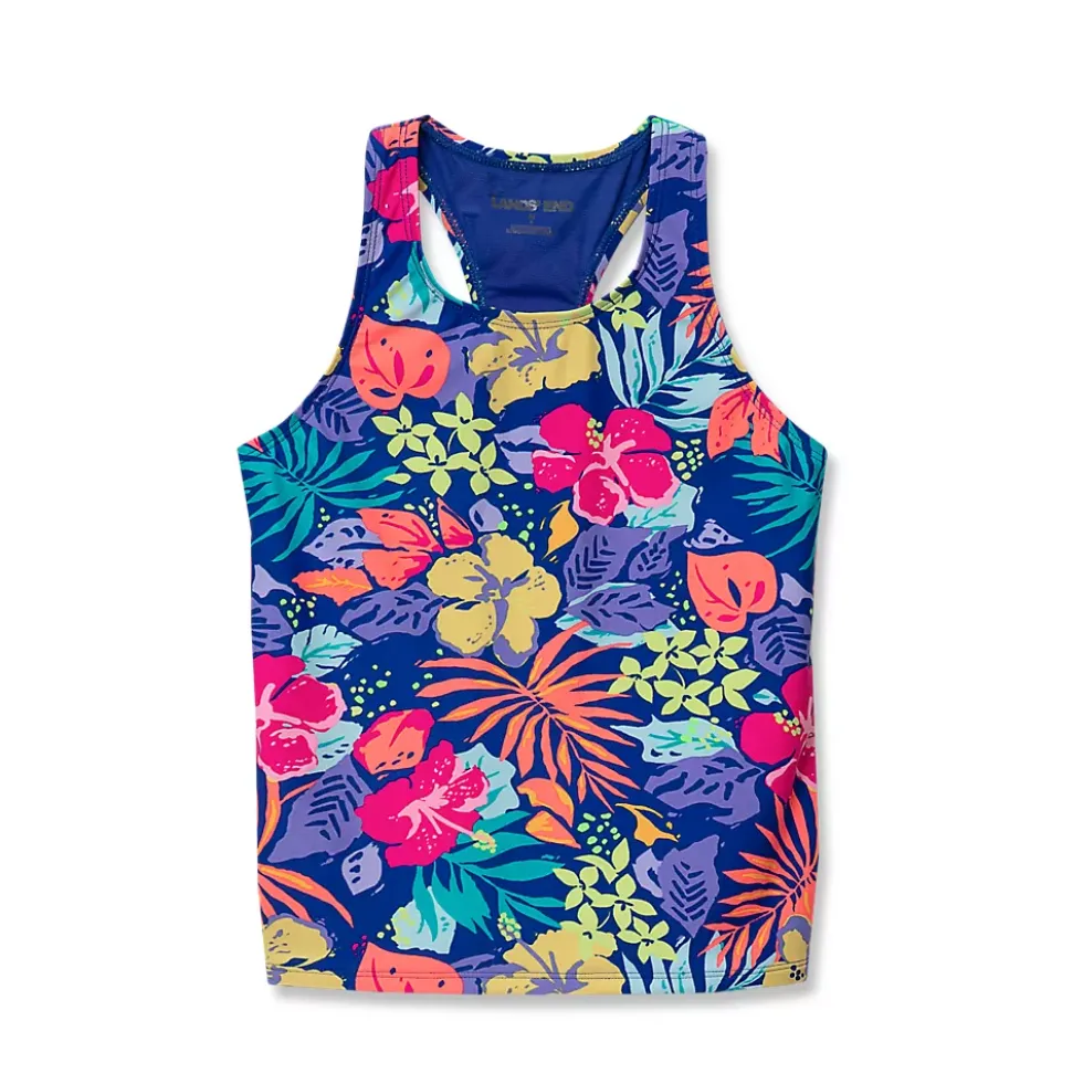 Girls Chlorine Resistant Racer Back Tankini Swim Top