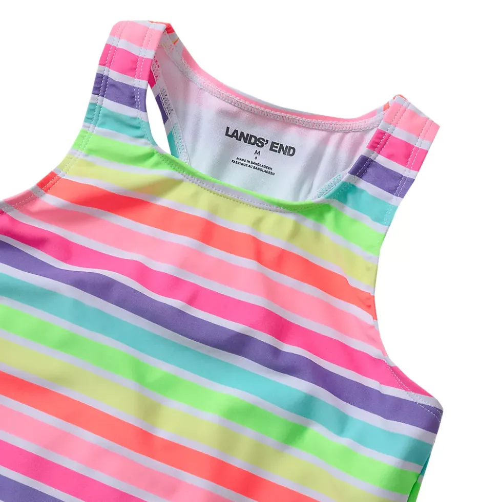 Girls Chlorine Resistant Racer Back Tankini Swim Top