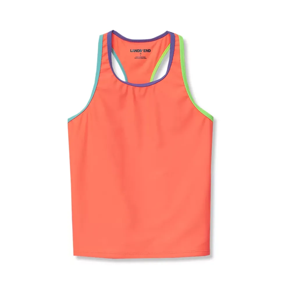 Girls Chlorine Resistant Racer Back Tankini Swim Top