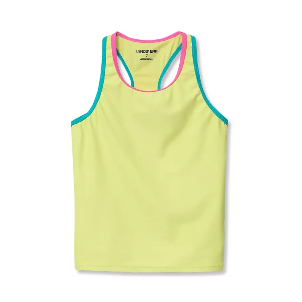 Girls Chlorine Resistant Racer Back Tankini Swim Top