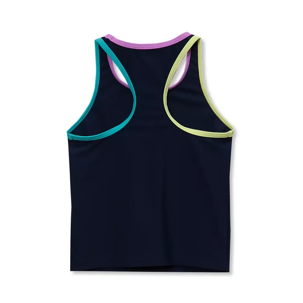 Girls Chlorine Resistant Racer Back Tankini Swim Top