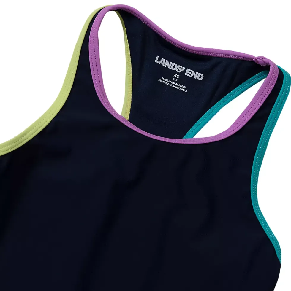 Girls Chlorine Resistant Racer Back Tankini Swim Top