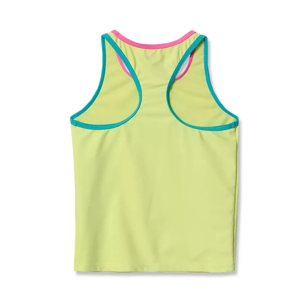 Girls Chlorine Resistant Racer Back Tankini Swim Top