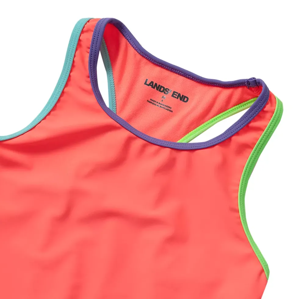 Girls Chlorine Resistant Racer Back Tankini Swim Top