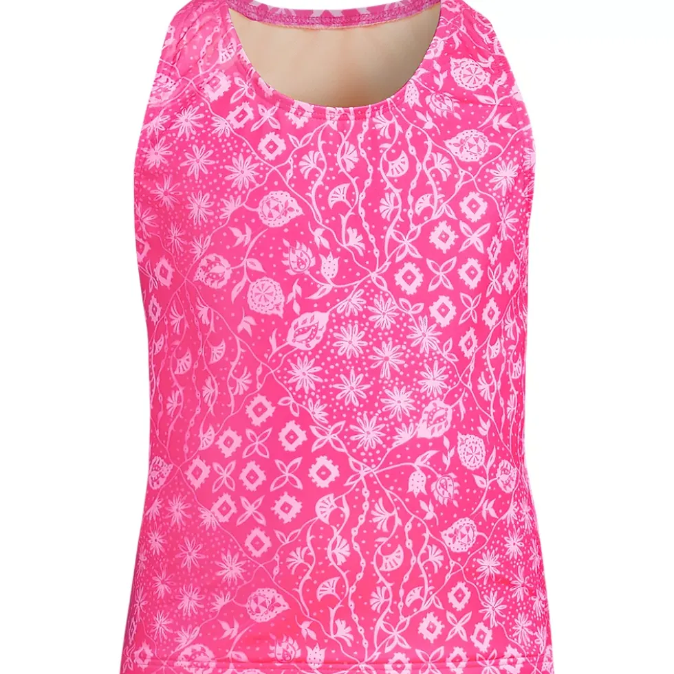 Girls Chlorine Resistant Racer Back Tankini Swim Top