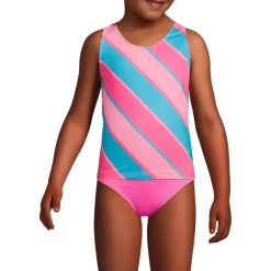 Girls Chlorine Resistant Racer Back Tankini Swim Top