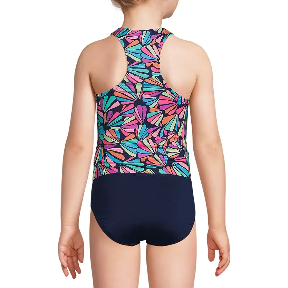 Girls Chlorine Resistant Racer Back Tankini Swim Top