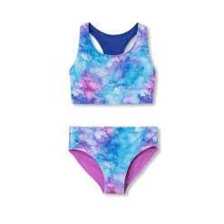 Girls Chlorine Resistant Reversible Sporty Bikini Swimsuit Set