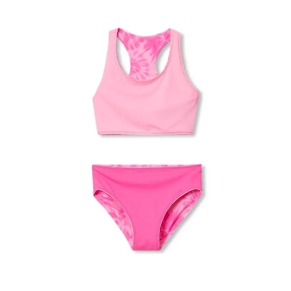 Girls Chlorine Resistant Reversible Sporty Bikini Swimsuit Set