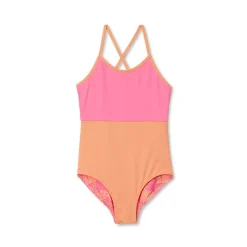 Girls Chlorine Resistant Reversible One Piece Swimsuit