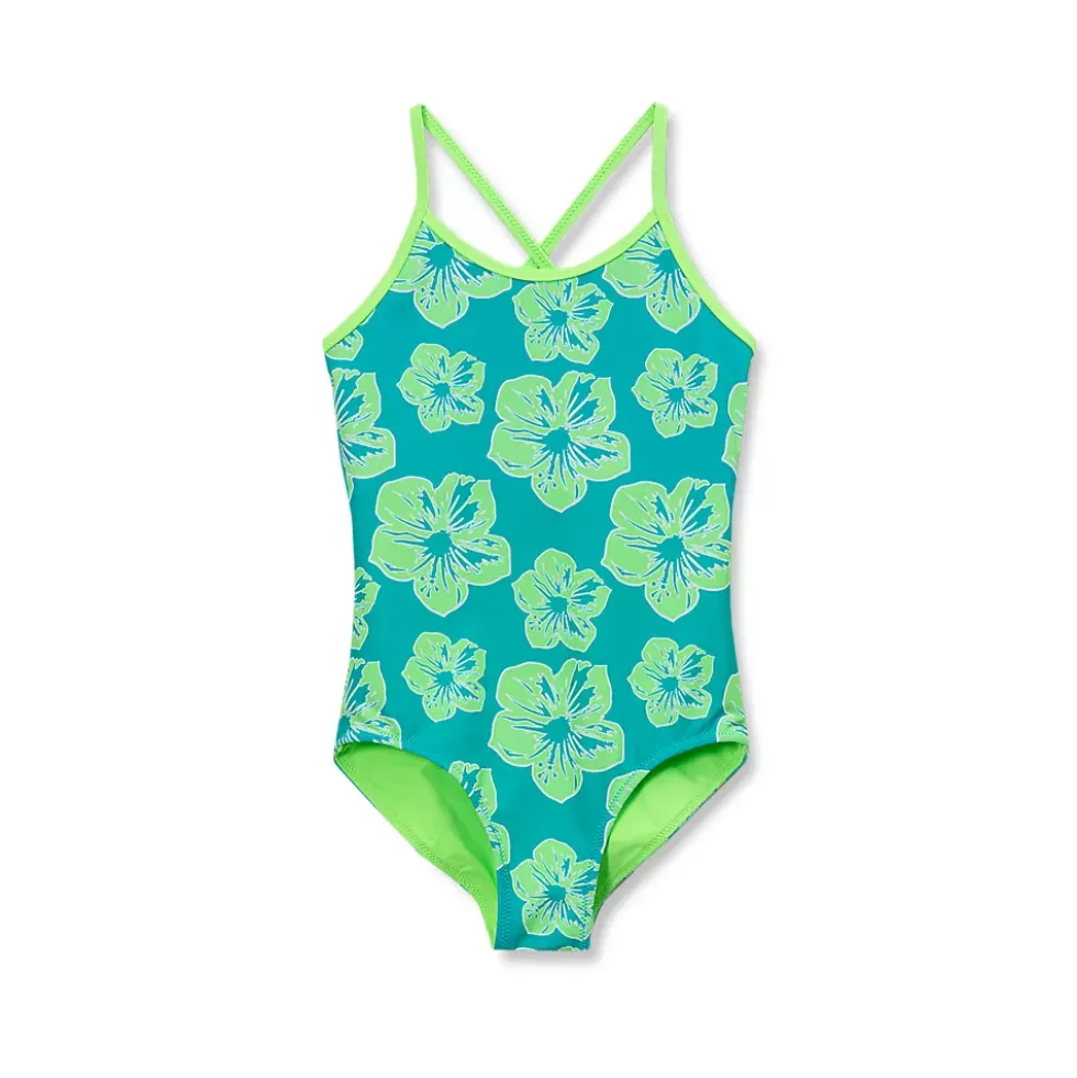 Girls Chlorine Resistant Reversible One Piece Swimsuit