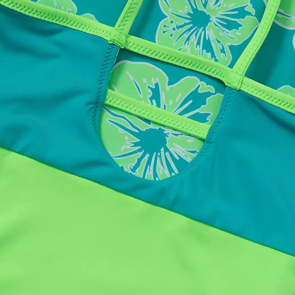 Girls Chlorine Resistant Reversible One Piece Swimsuit
