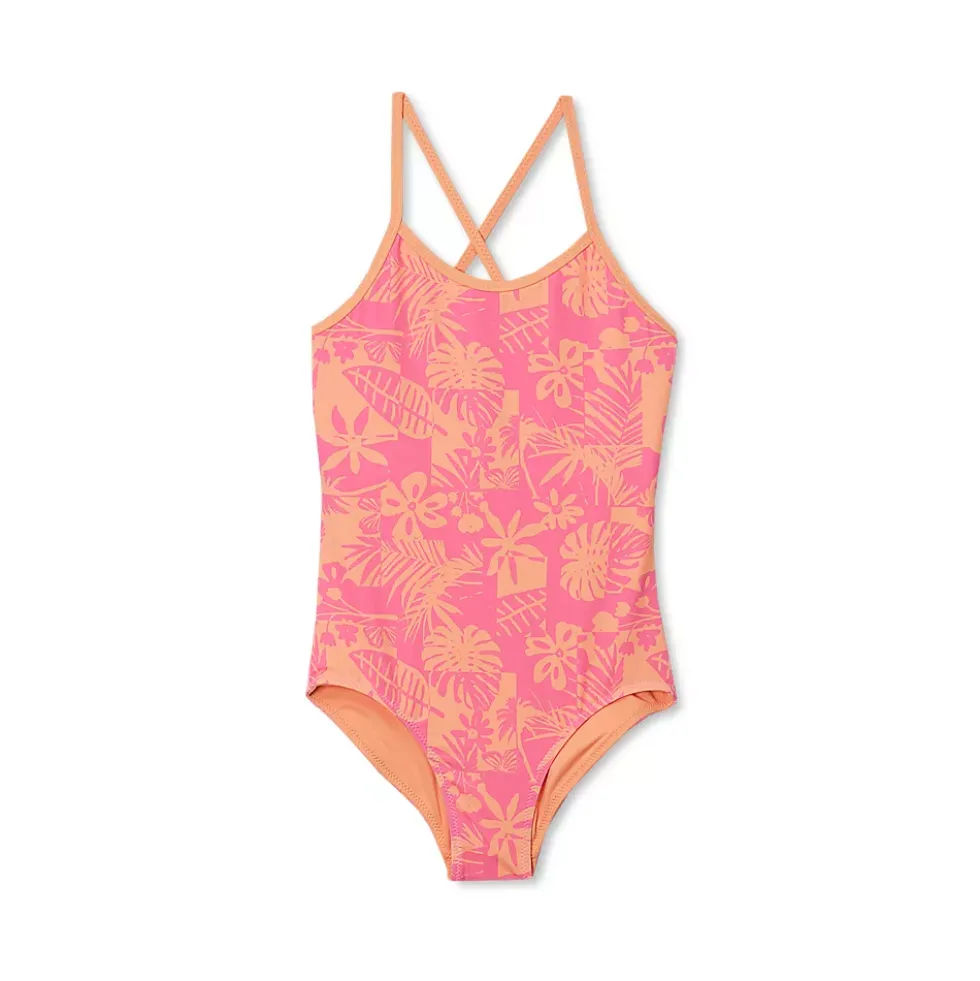 Girls Chlorine Resistant Reversible One Piece Swimsuit