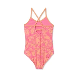 Girls Chlorine Resistant Reversible One Piece Swimsuit