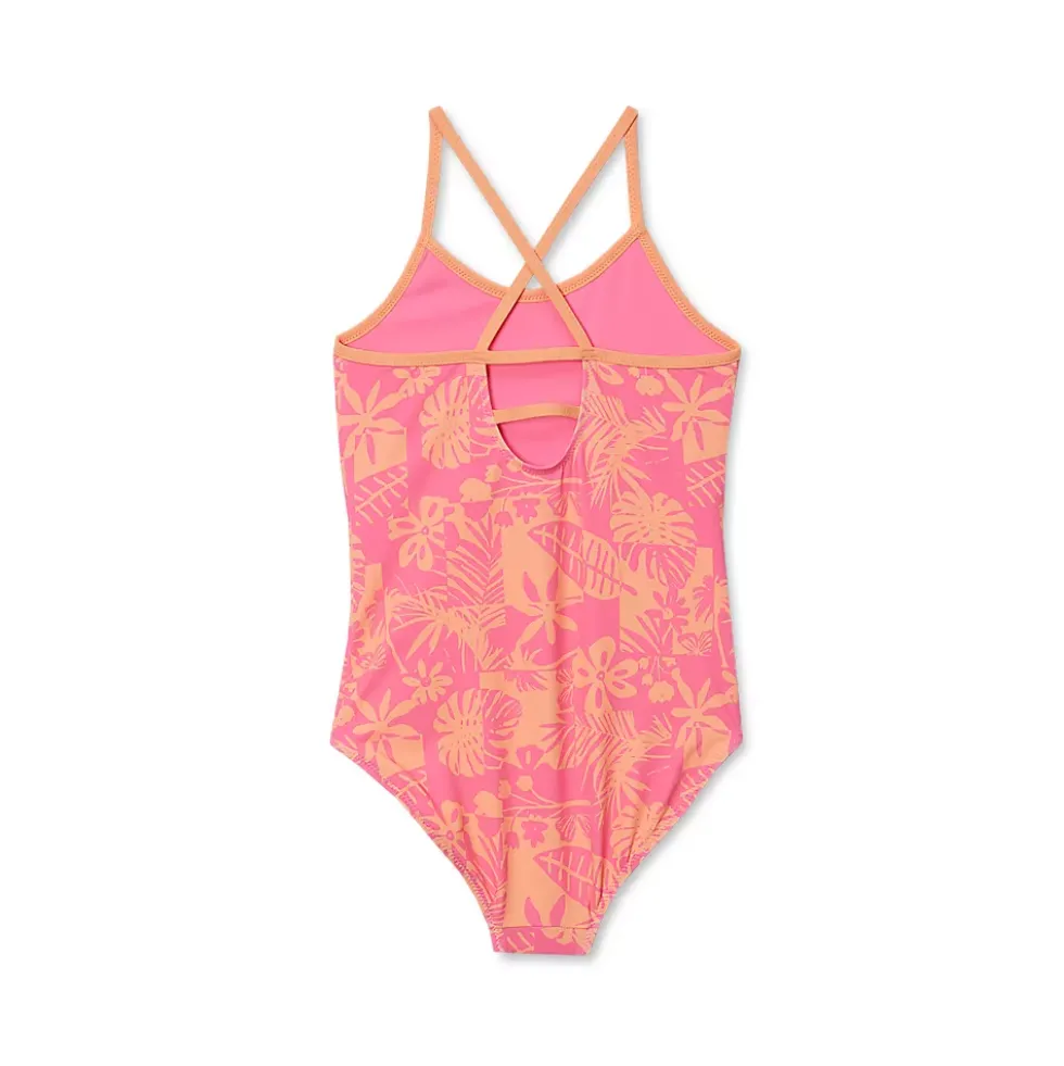 Girls Chlorine Resistant Reversible One Piece Swimsuit