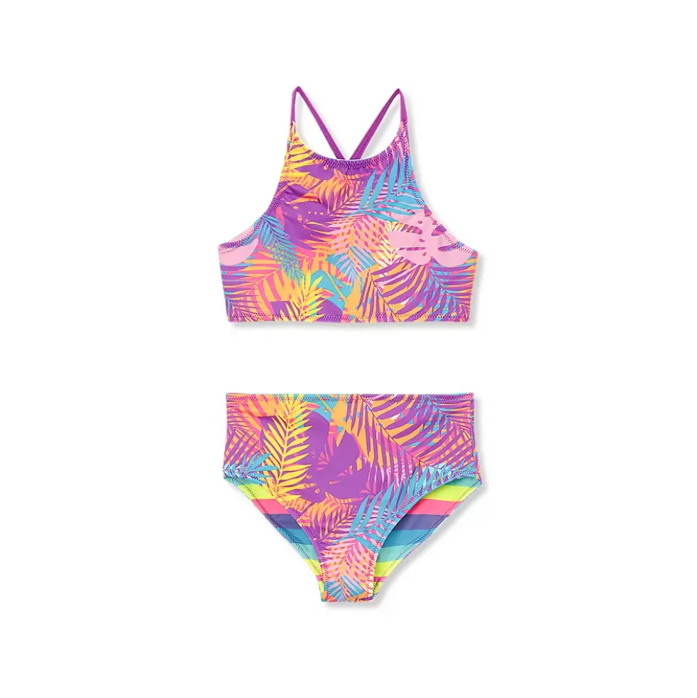 Girls Chlorine Resistant Reversible X-back Bikini Swim Set