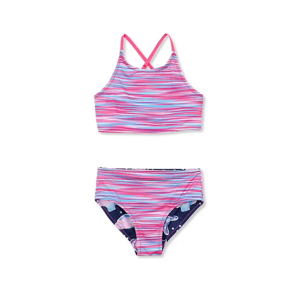 Girls Chlorine Resistant Reversible X-back Bikini Swim Set