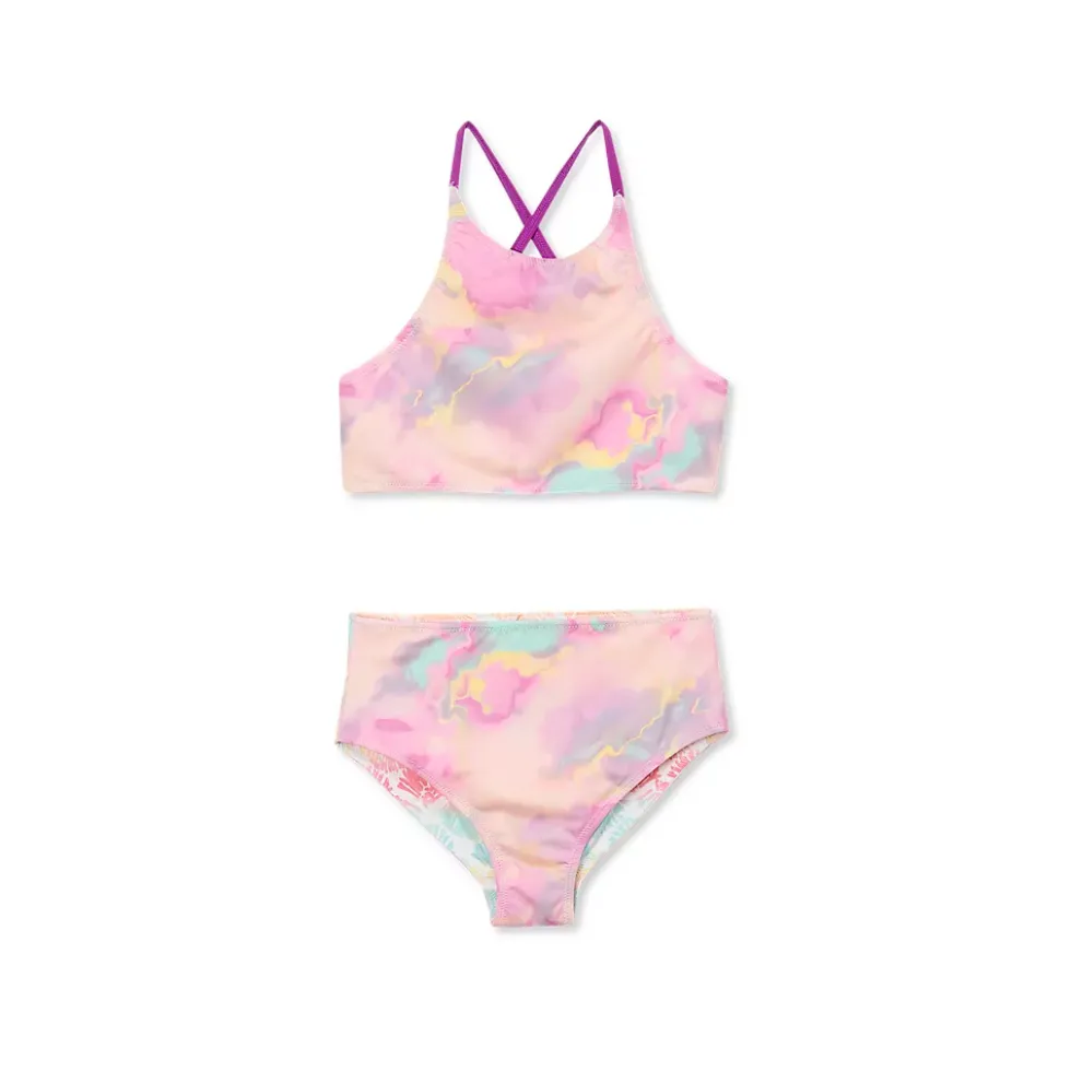 Girls Chlorine Resistant Reversible X-back Bikini Swim Set