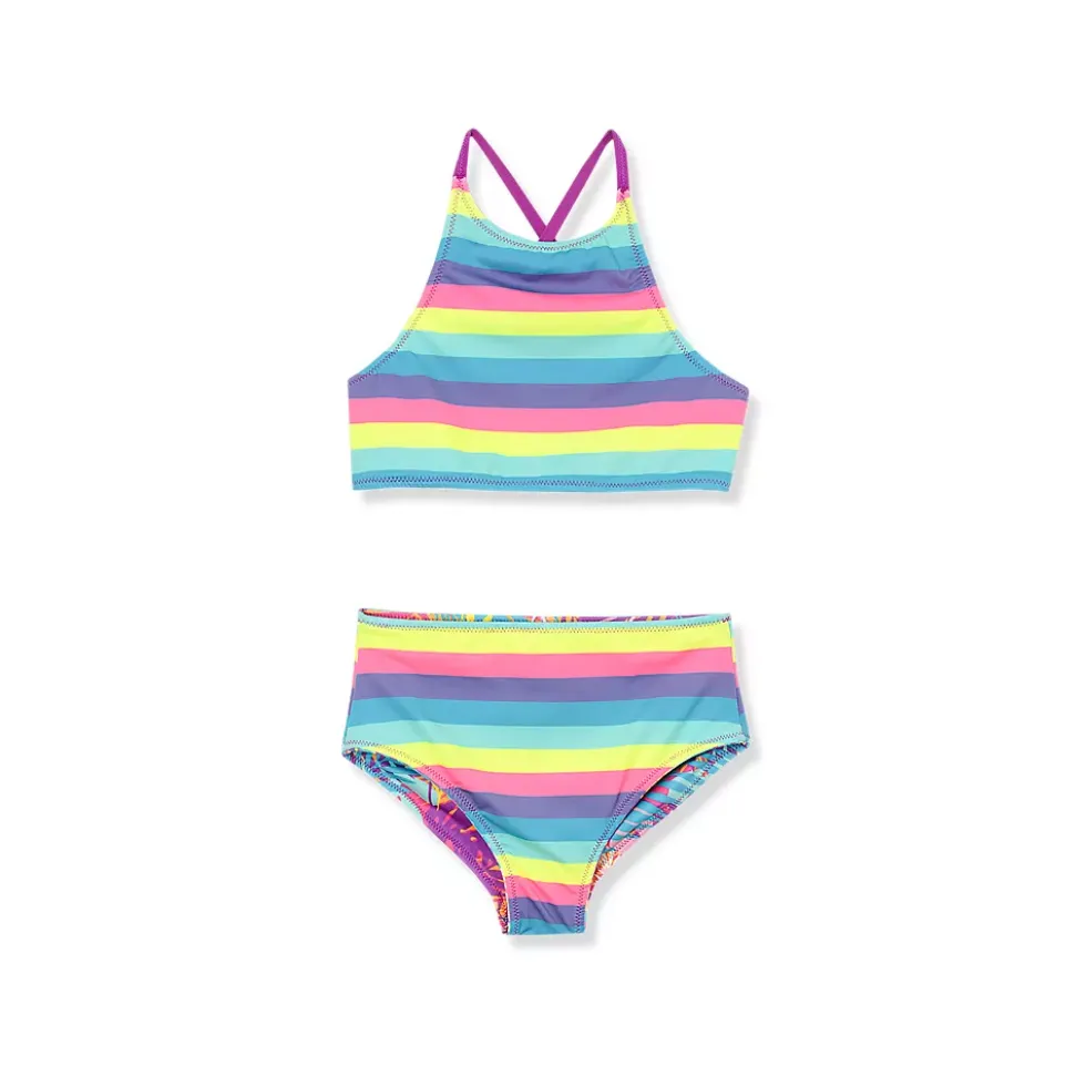 Girls Chlorine Resistant Reversible X-back Bikini Swim Set