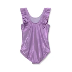 Girls Chlorine Resistant Scoop Neck Ruffle One Piece Swimsuit