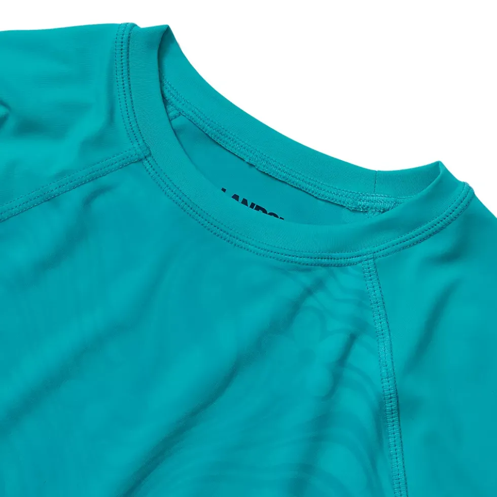 Girls Chlorine Resistant Short Sleeve Magic Print Swim Rash Guard