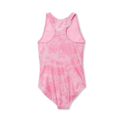 Girls Chlorine Resistant Sporty Hi-Neck Racer Back One Piece Swimsuit