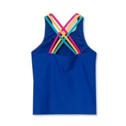 Girls Chlorine Resistant Strappy X-Back Tankini Top