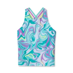 Girls Chlorine Resistant Strappy X-Back Tankini Top
