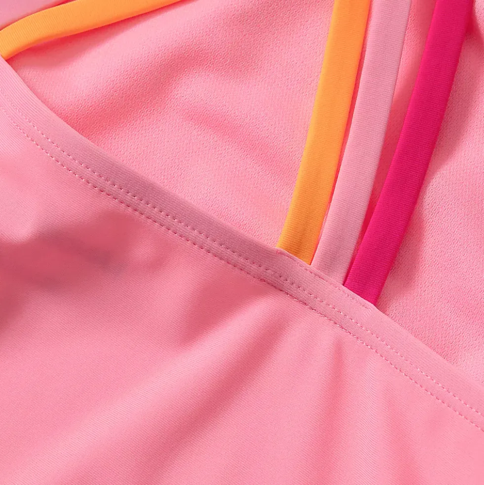 Girls Chlorine Resistant Strappy X-Back Tankini Top