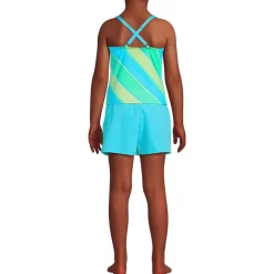 Girls Chlorine Resistant Tankini Top Woven Short Set