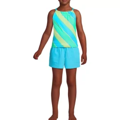 Girls Chlorine Resistant Tankini Top Woven Short Set