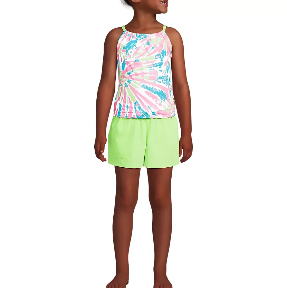 Girls Chlorine Resistant Tankini Top Woven Short Set