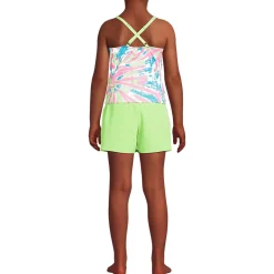 Girls Chlorine Resistant Tankini Top Woven Short Set