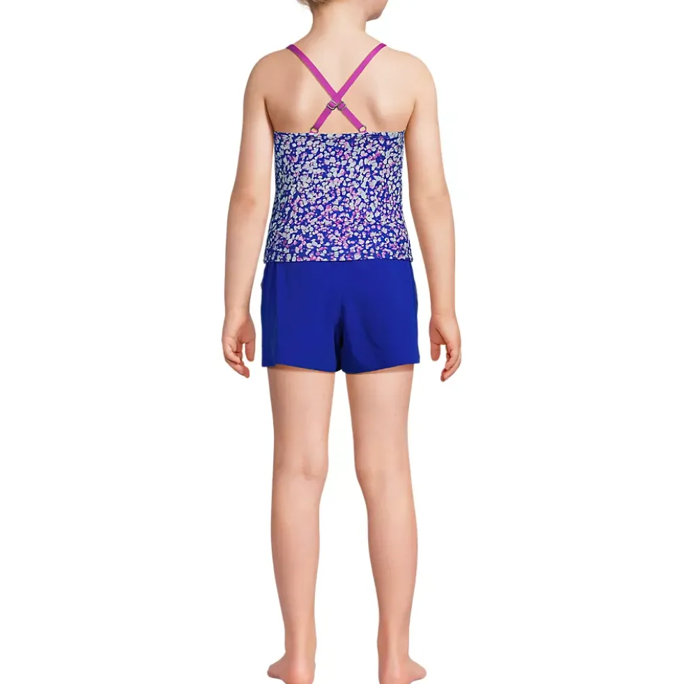 Girls Chlorine Resistant Tankini Top Woven Short Set