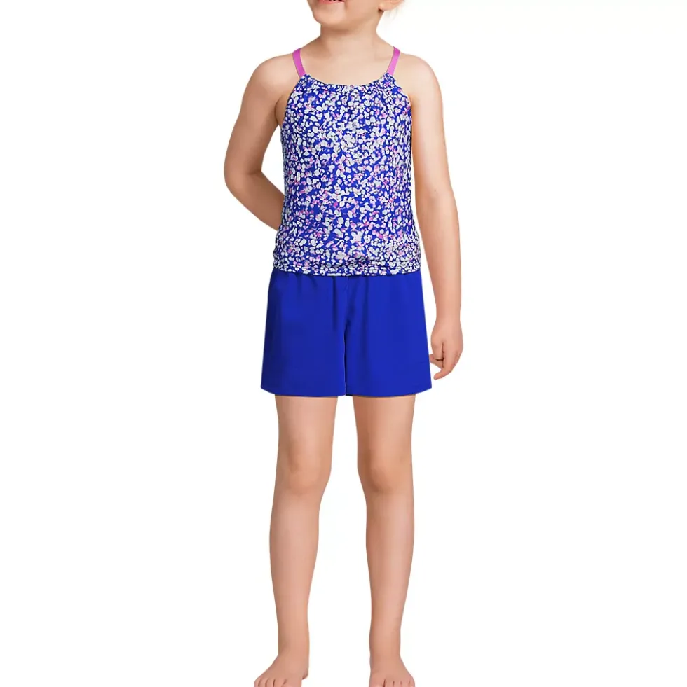 Girls Chlorine Resistant Tankini Top Woven Short Set