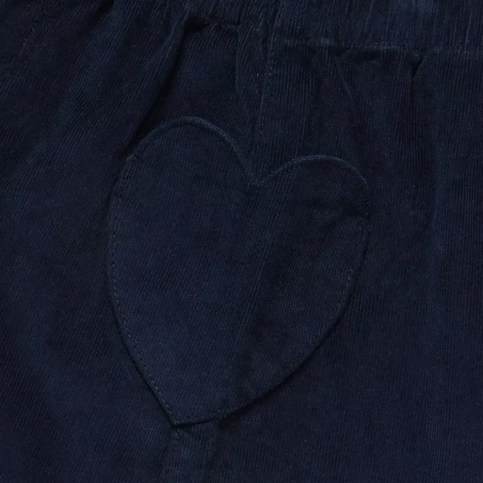Girls Corduroy Skirt with Heart Pockets