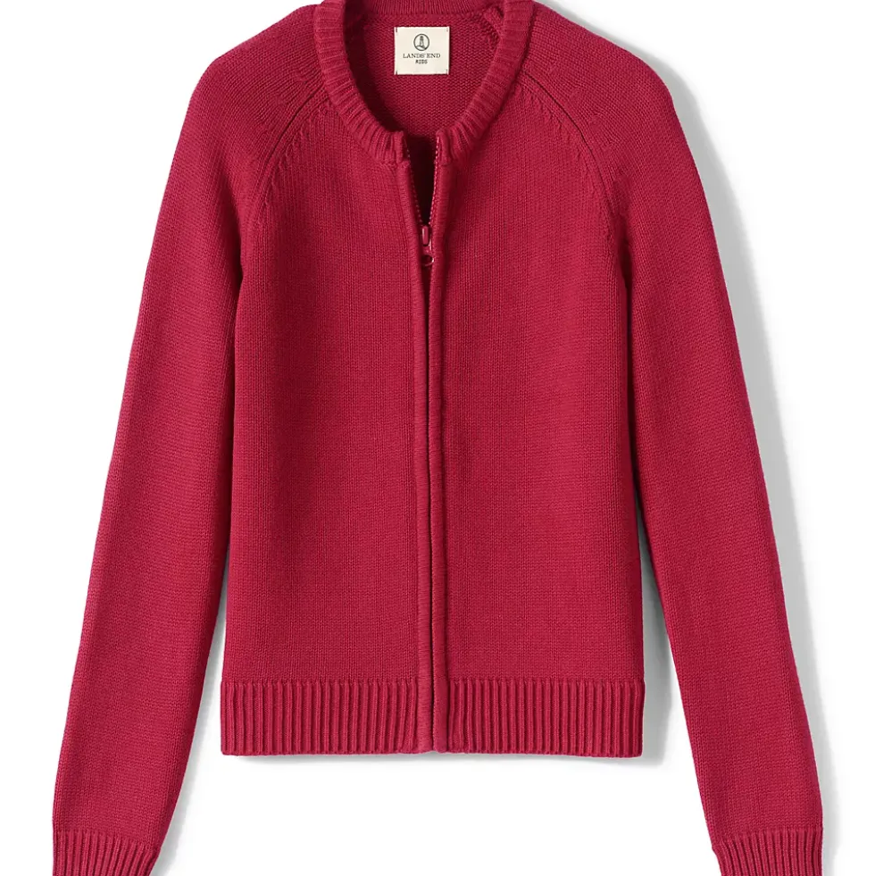 Girls Cotton Modal Zip Front Cardigan Sweater