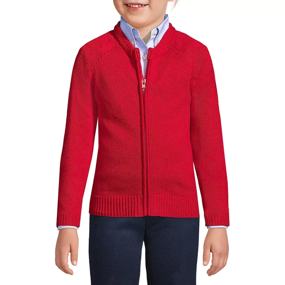 Girls Cotton Modal Zip Front Cardigan Sweater