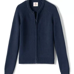 Girls Cotton Modal Zip Front Cardigan Sweater
