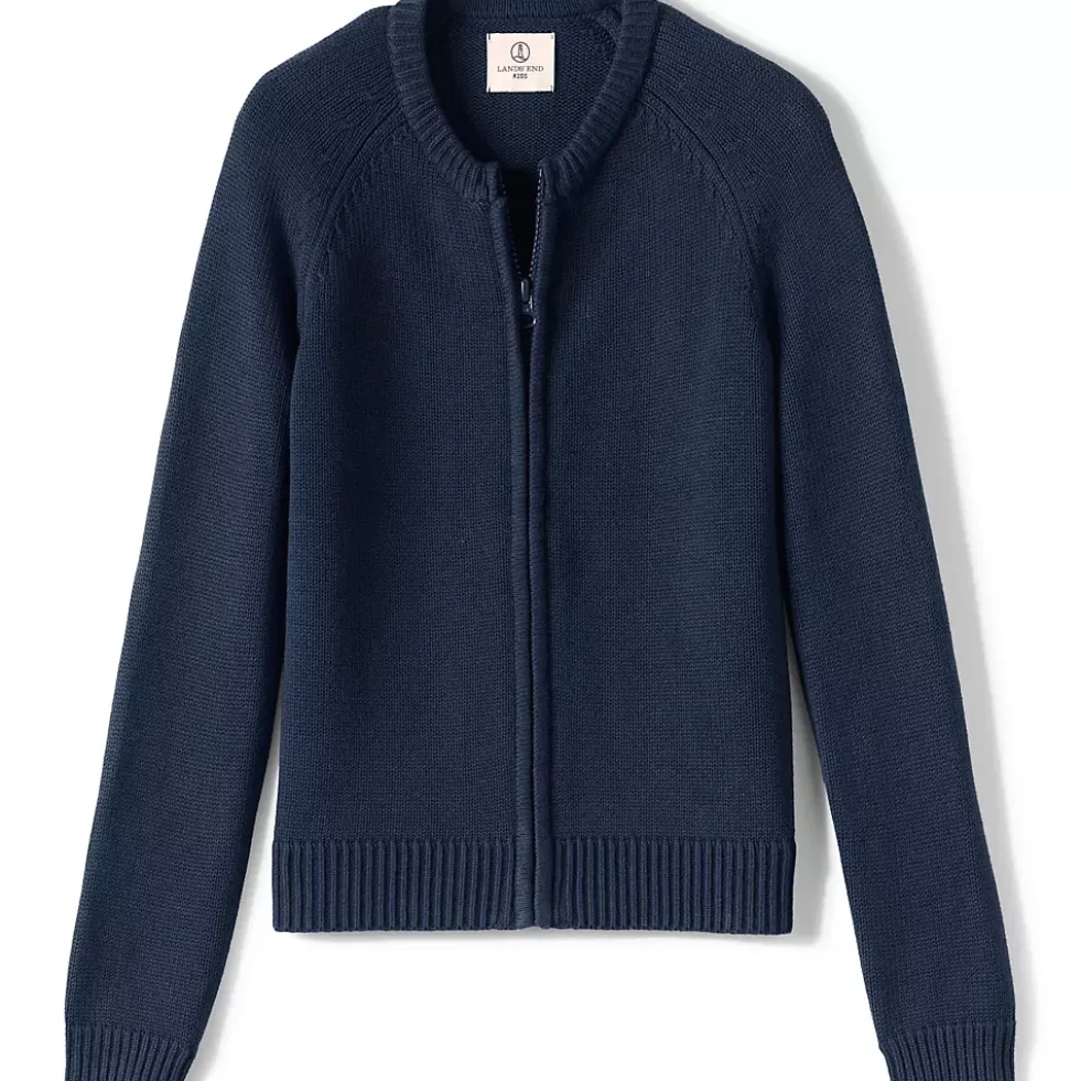 Girls Cotton Modal Zip Front Cardigan Sweater